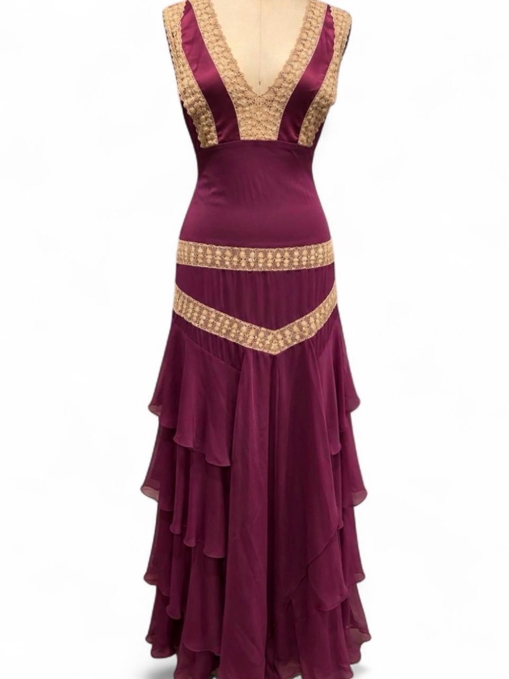 Betsey Johnson runway 100% silk maxi dress